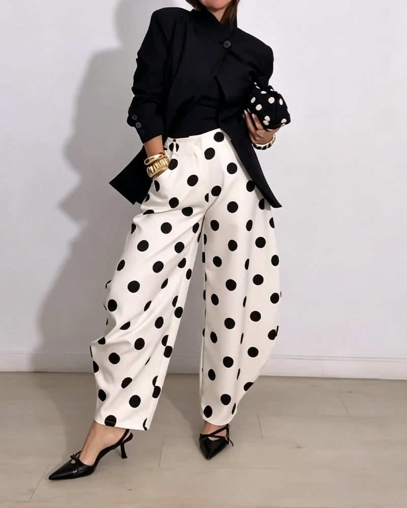 Pantalon Vintage Polka Dot Décontracté Harem