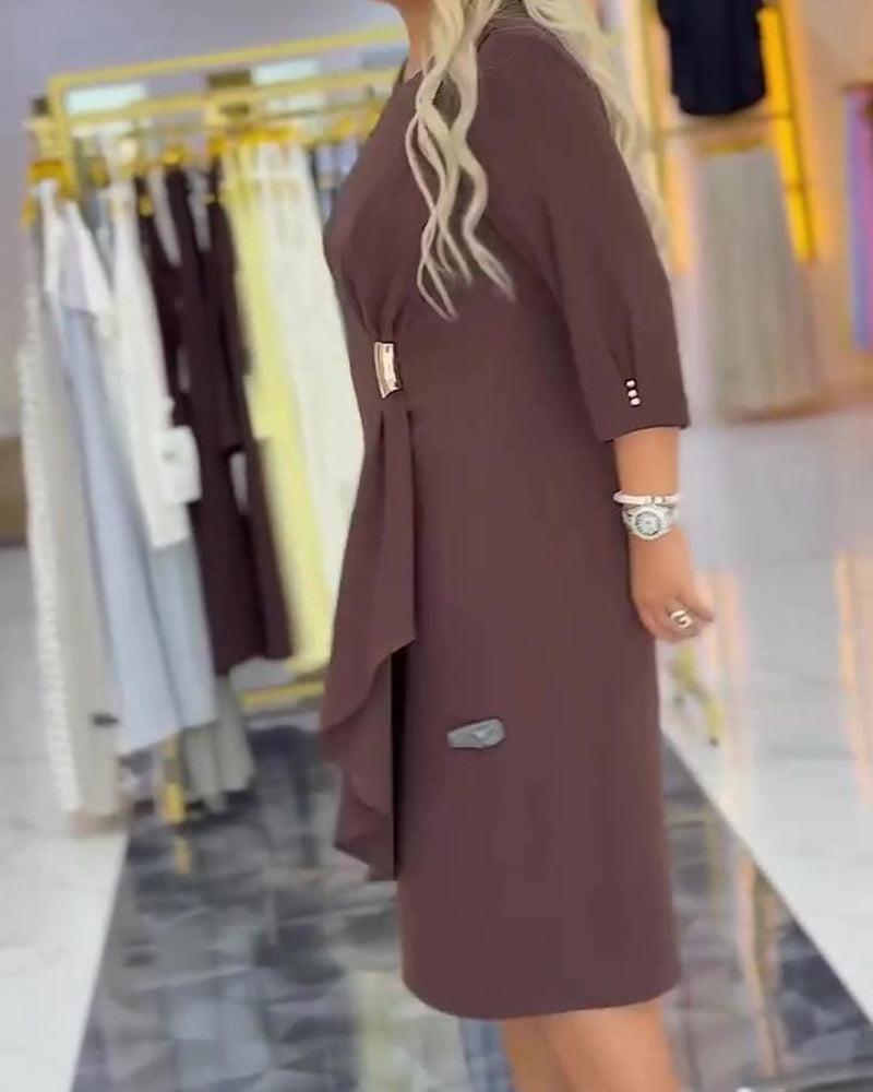 Robe Plus Size Élégante Twist Nœud
