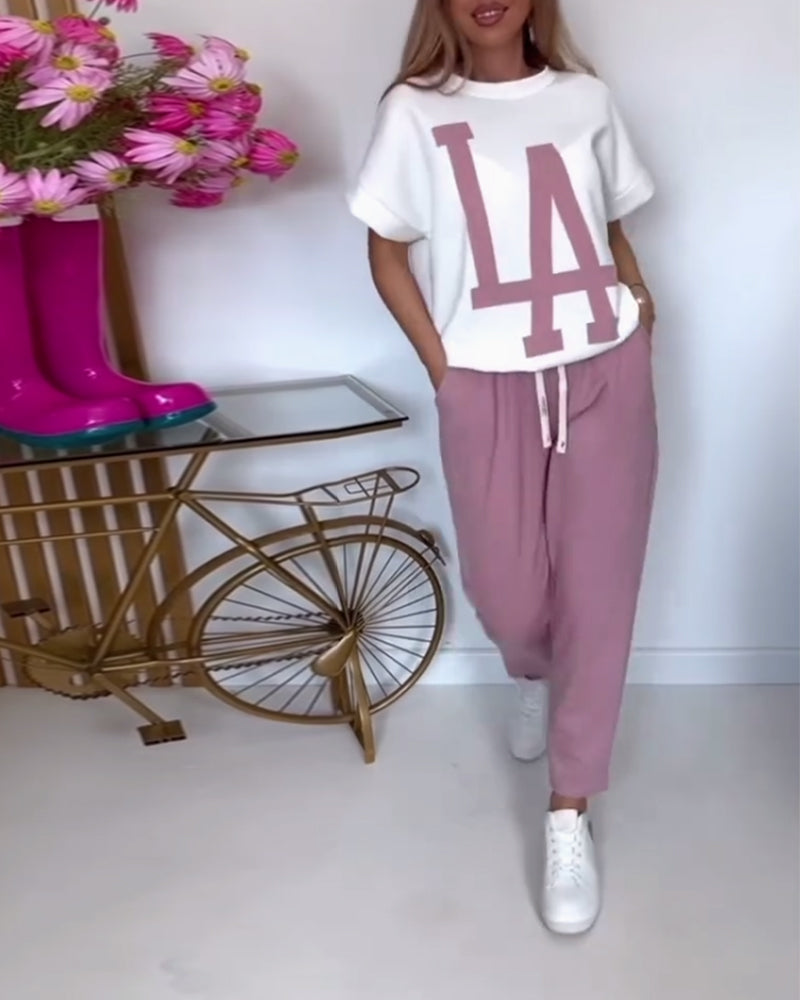 Définir Casual Letter Print Sports