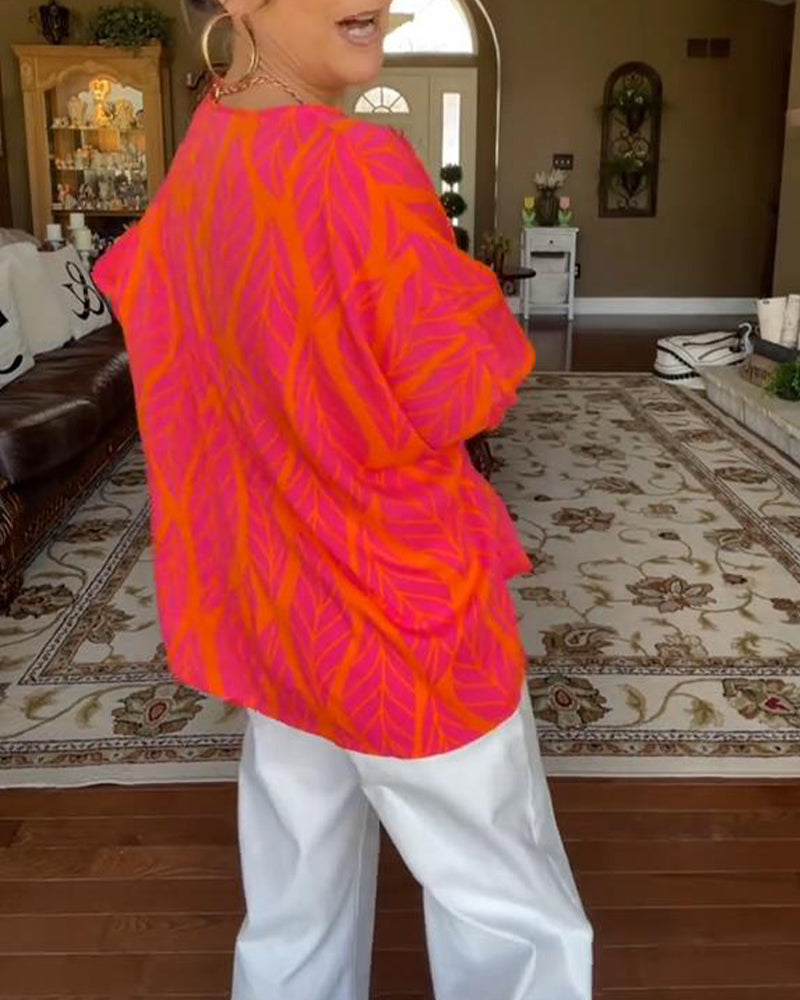 Blouse Col Rond Ample Imprimé