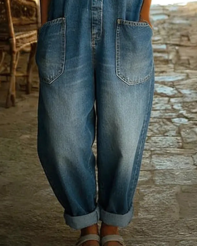 Combinaison Décontractée Poche Denim