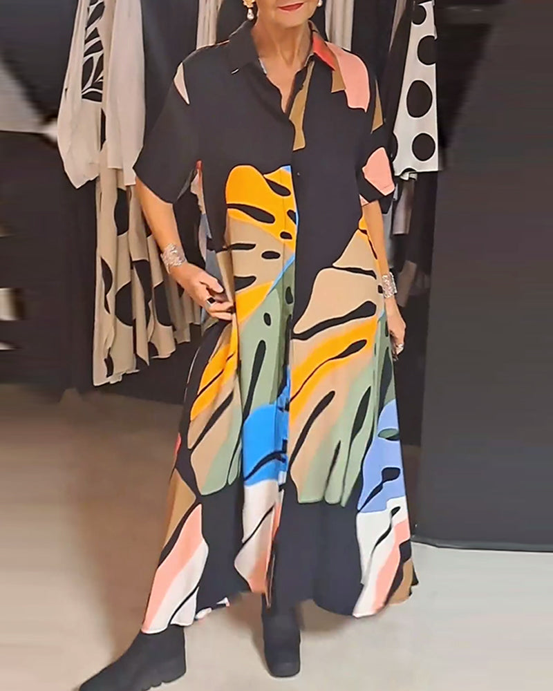 Robe décontractée imprimée à revers