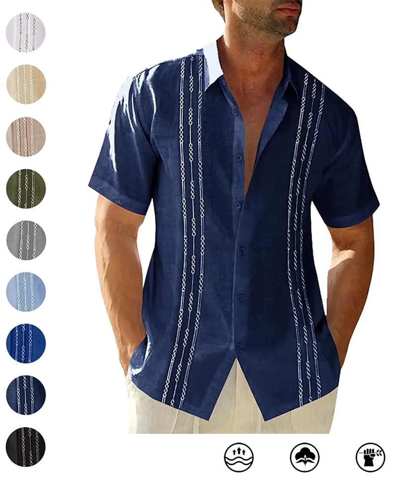 Chemise Homme Revers Manche Courte