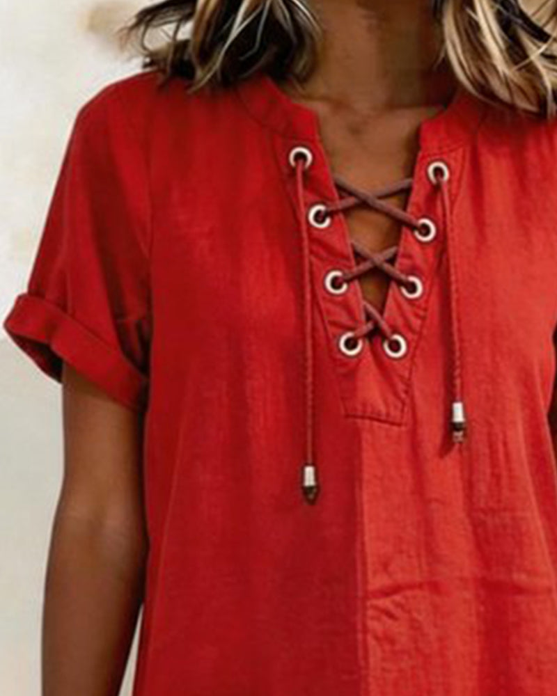 Robe Attacher Col En V Poche Fourreau