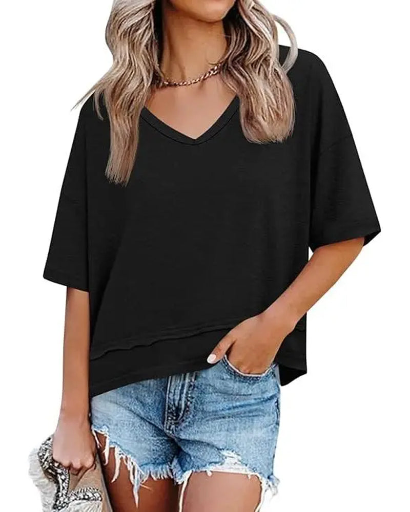 T-Shirt Uni Col V