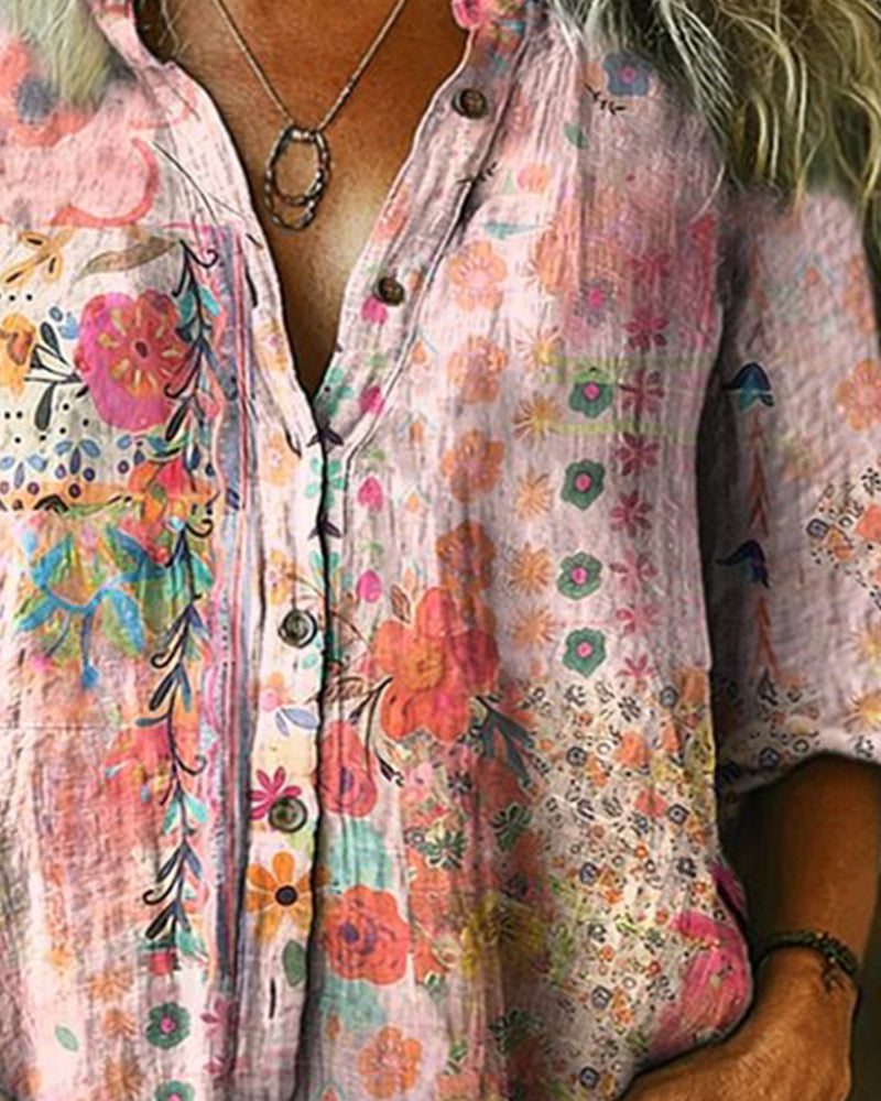 Chemise Artistique Imprimé Fleuri