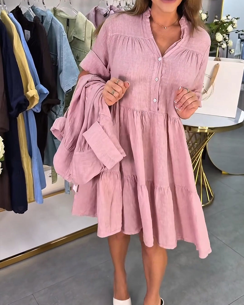 Robe Col Mandarine Élégante