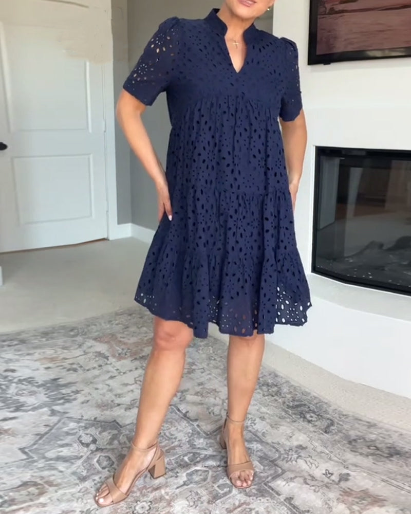 Robe Col Montant Creux Ligne-A