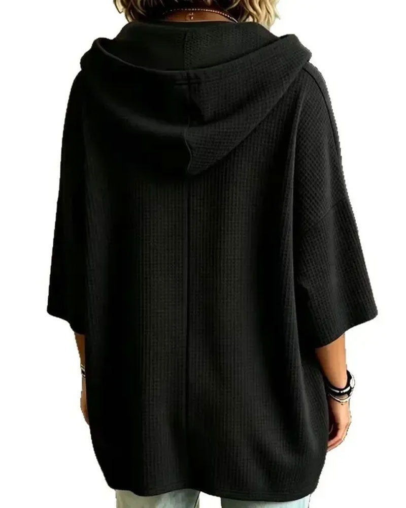 Hoodie Capuche Cordon De Serrage Décontracté