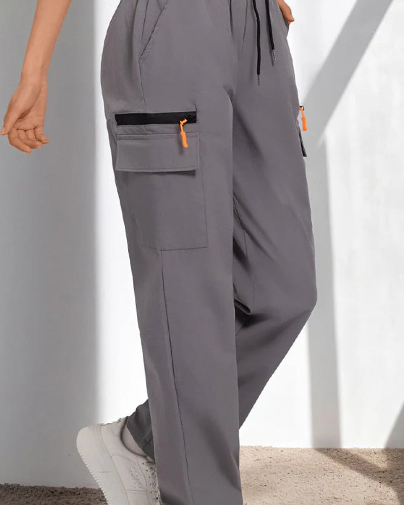 Pants Cordon Détendu Casual Cargo