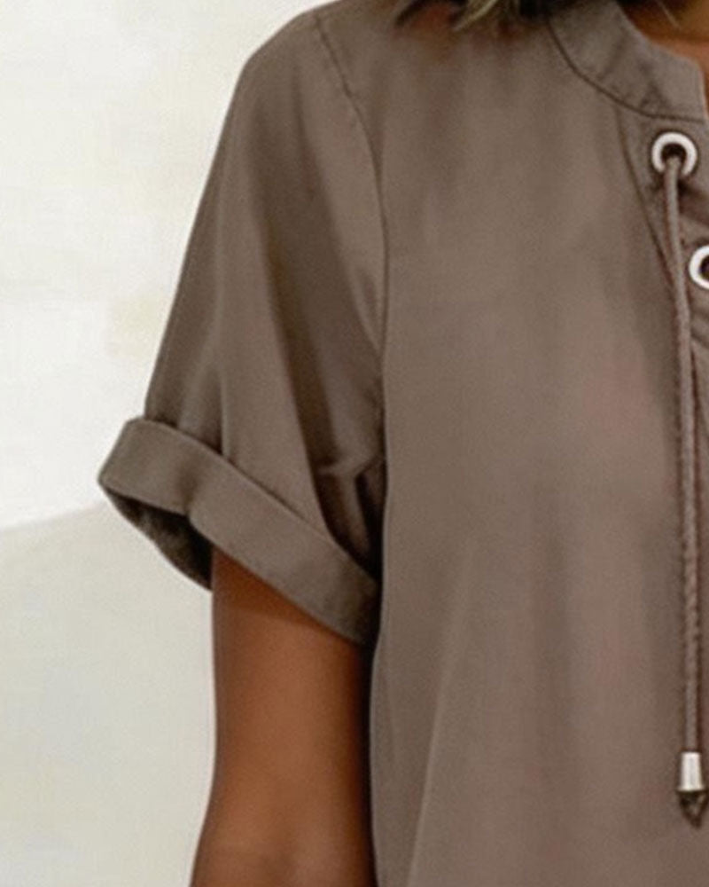 Robe Attacher Col En V Poche Fourreau