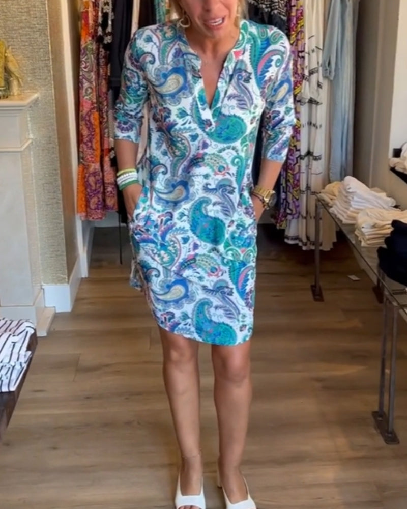 Robe à manches 3/4 et poches