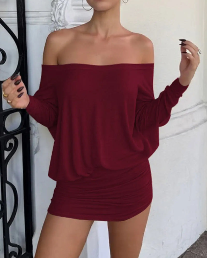 Robe Une-Épaule Volantée Bodycon