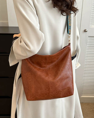 Sac seau vintage à bandoulière de grande capacité