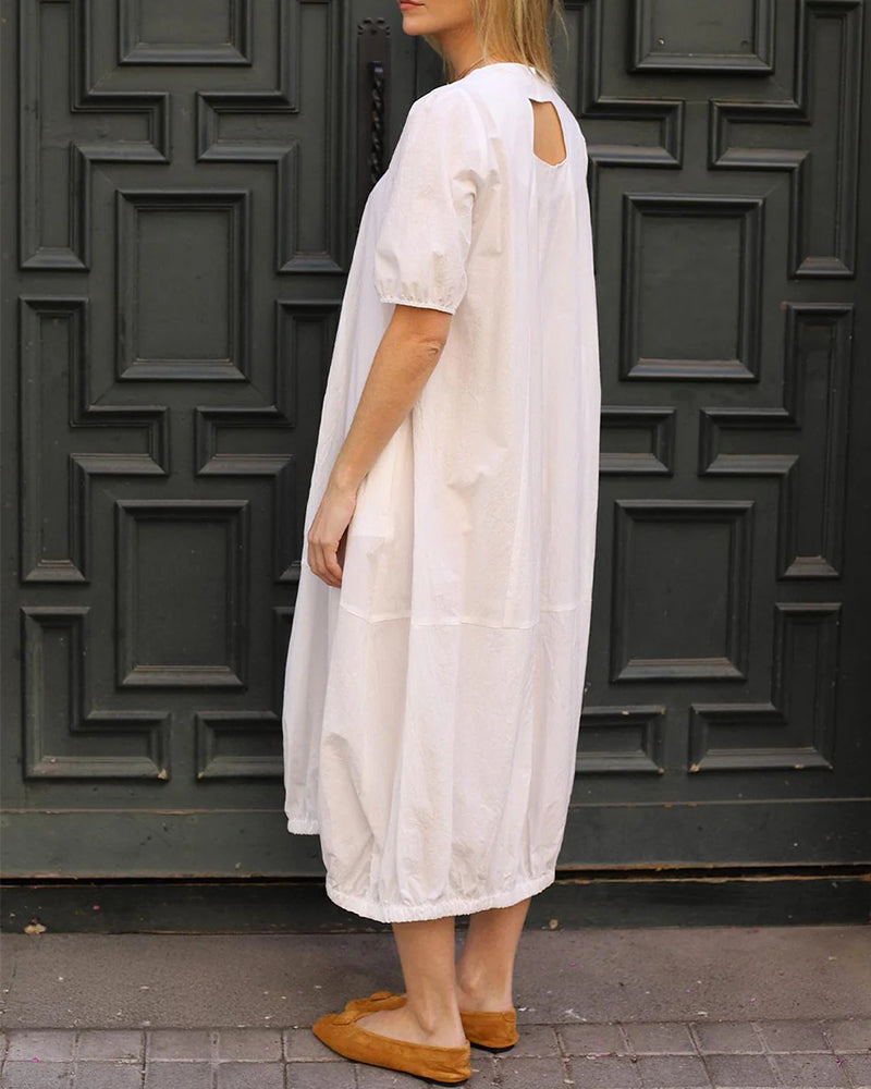 Robe Col Carré Ourlet Bulle