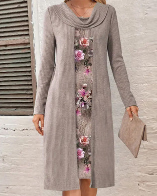 Robe patchwork imprimé fleuri