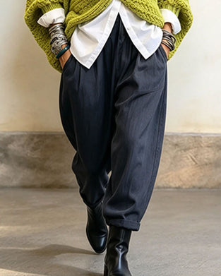 Pantalon Jambe Droite Taille Haute