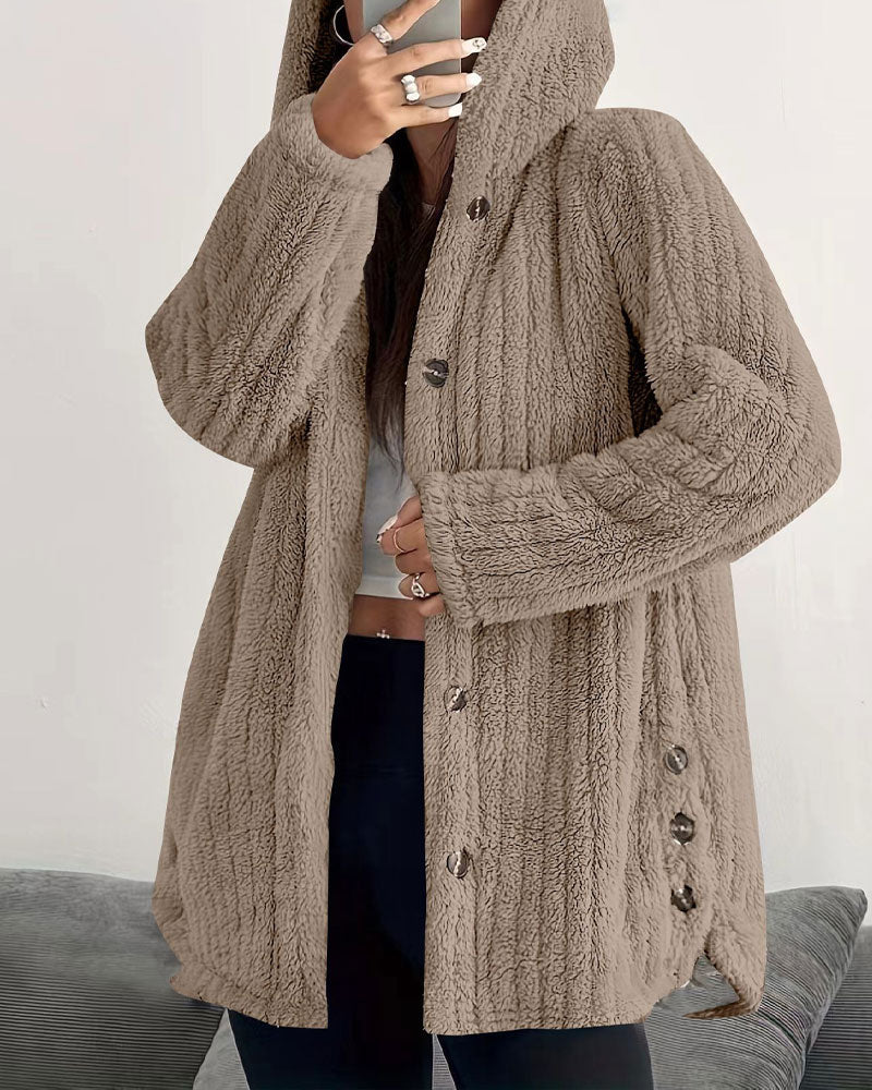 Manteau Uni Manches Longues