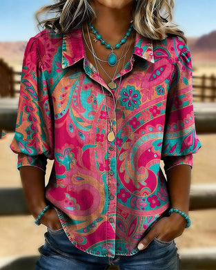 Chemise Tendance Imprimée Manches Courtes Ample