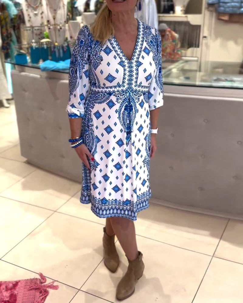 Robe midi élégante à col V