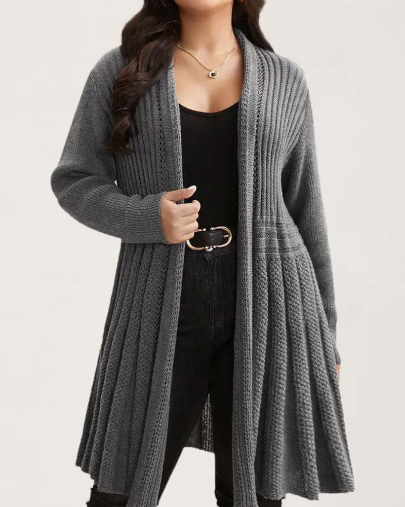 Cardigan Long Uni Décontracté