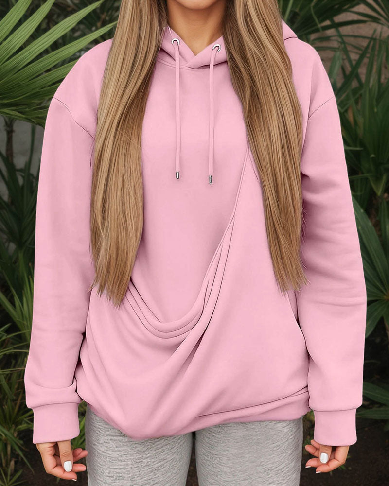 Sweat À Capuche Grande Poche Uni