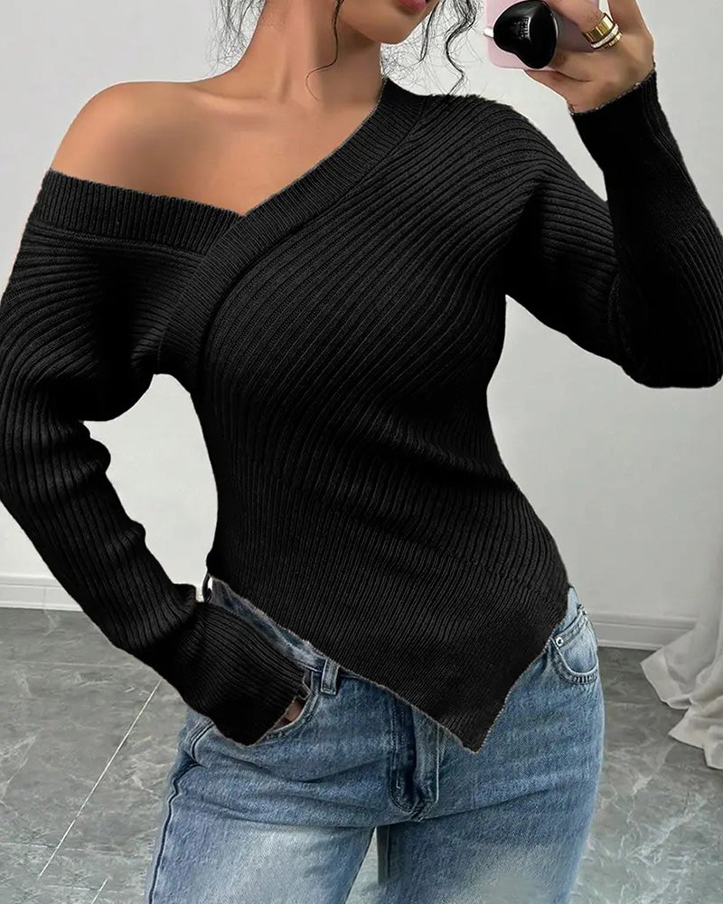 Pull Une Épaule Uni