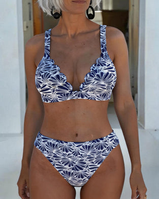 Bikini Bordure Festonnée Imprimé