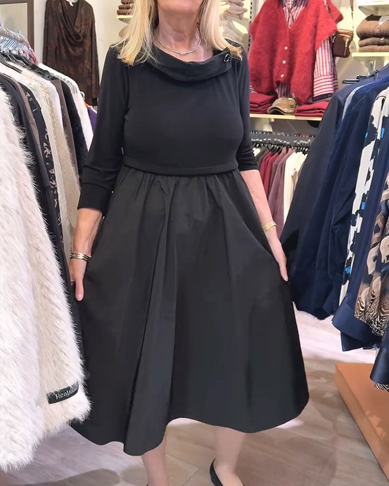 Robe Col Tombant Patchwork Ligne A Maxi