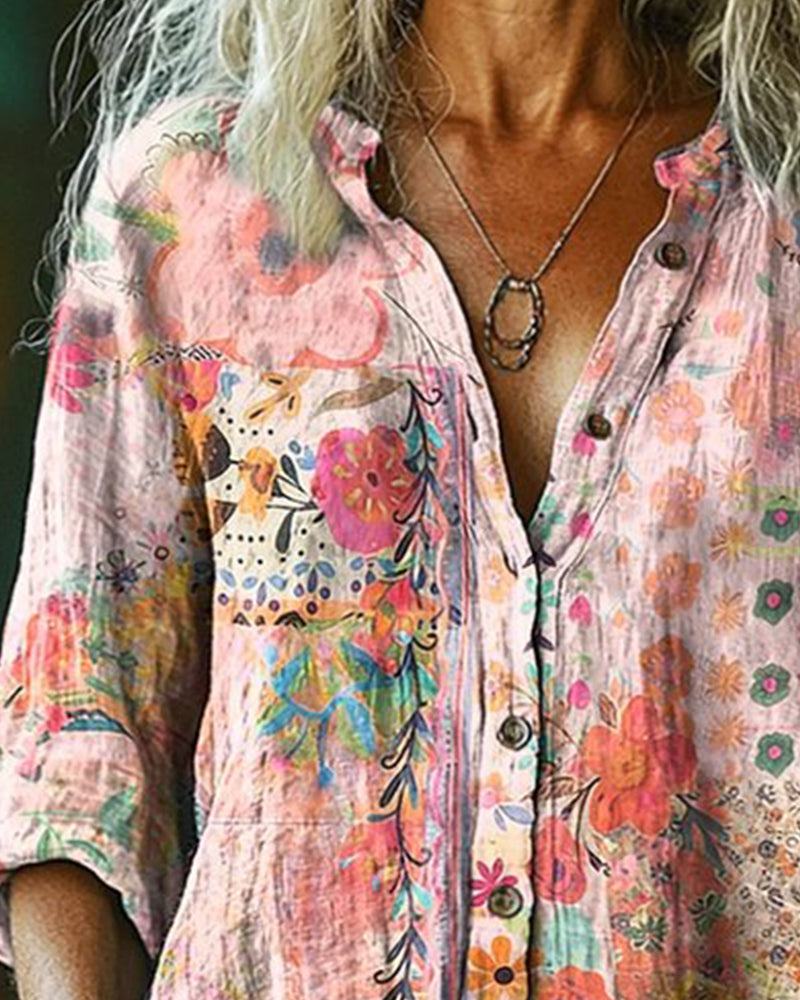 Chemise Artistique Imprimé Fleuri