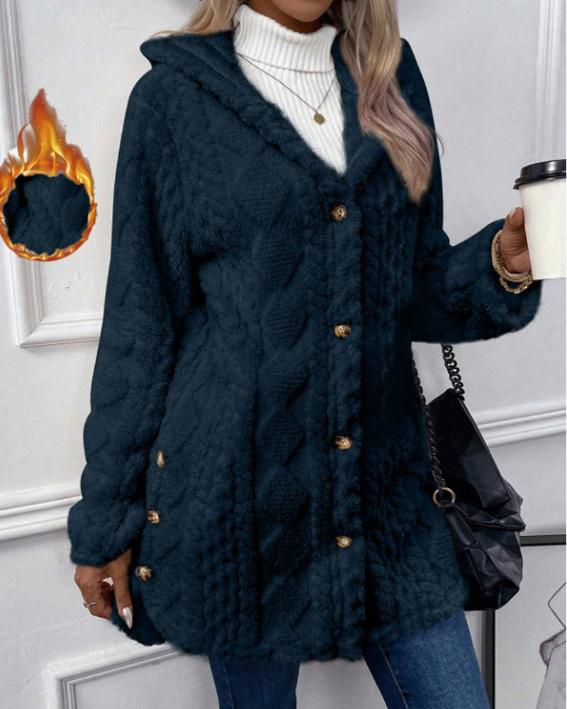 Manteau Uni Manches Longues