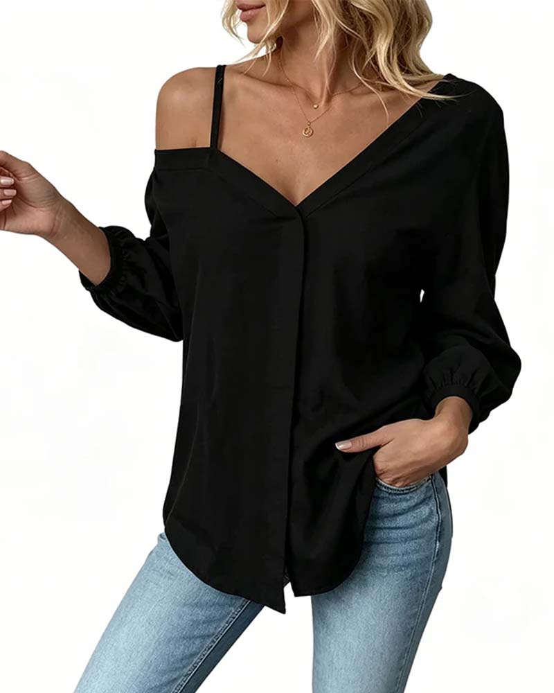 Chemise Une Épaule Texturée Cami