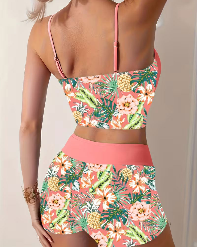 Bikinis Ananas Floral Jupe Deux Pièces