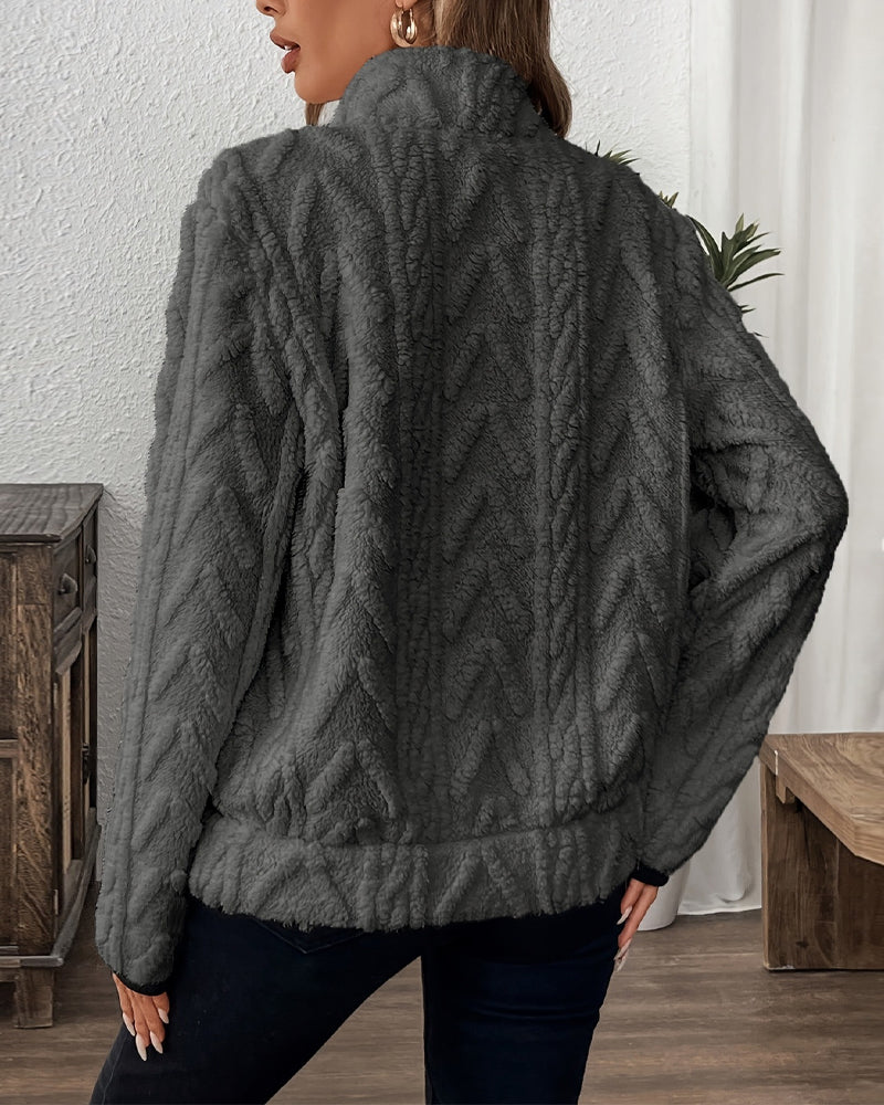 Sweat À Revers Fermeture Éclair Devant Doudou