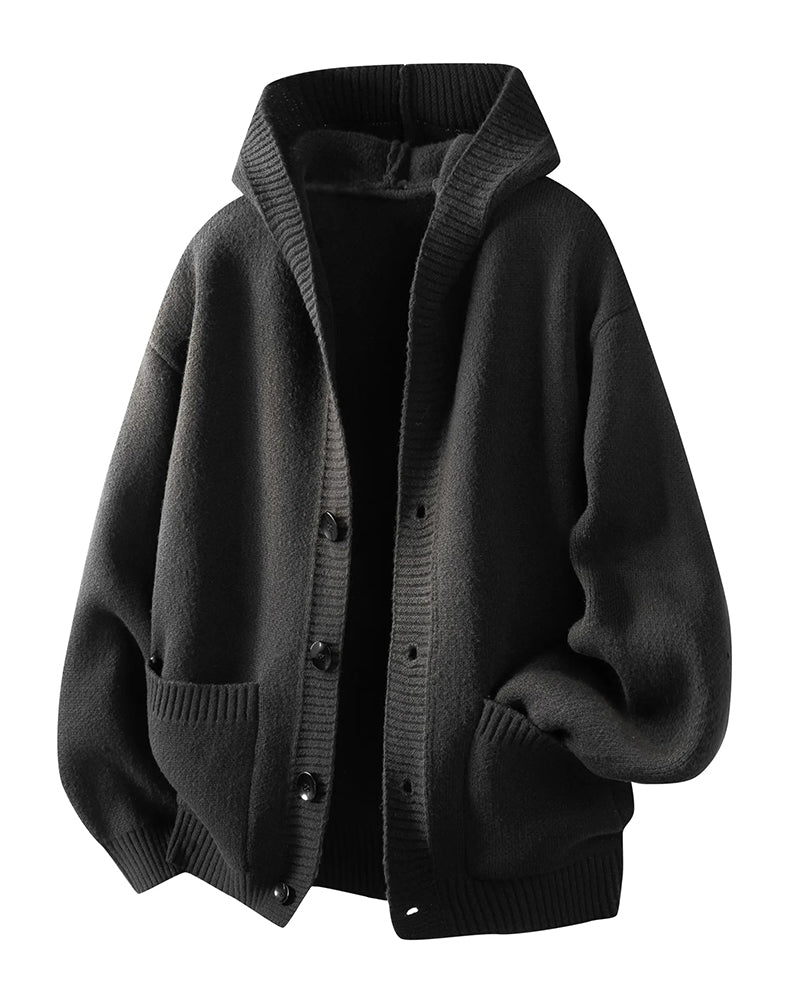 Cardigan Capuche Bouton Poche Homme