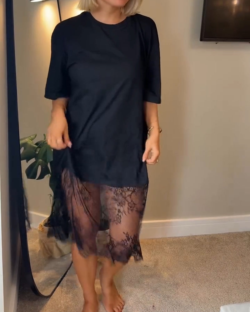 Robe Col Rond Mode Décontractée