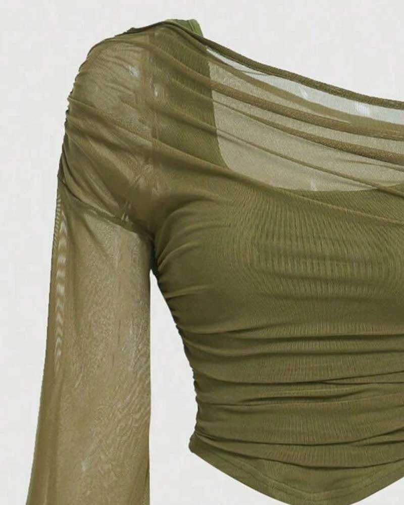 Chemisier Maille Volanté Manche Longue Cami