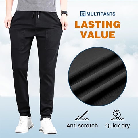 Pantalon Stretch Élevé Multi-Poche Durable Cargo