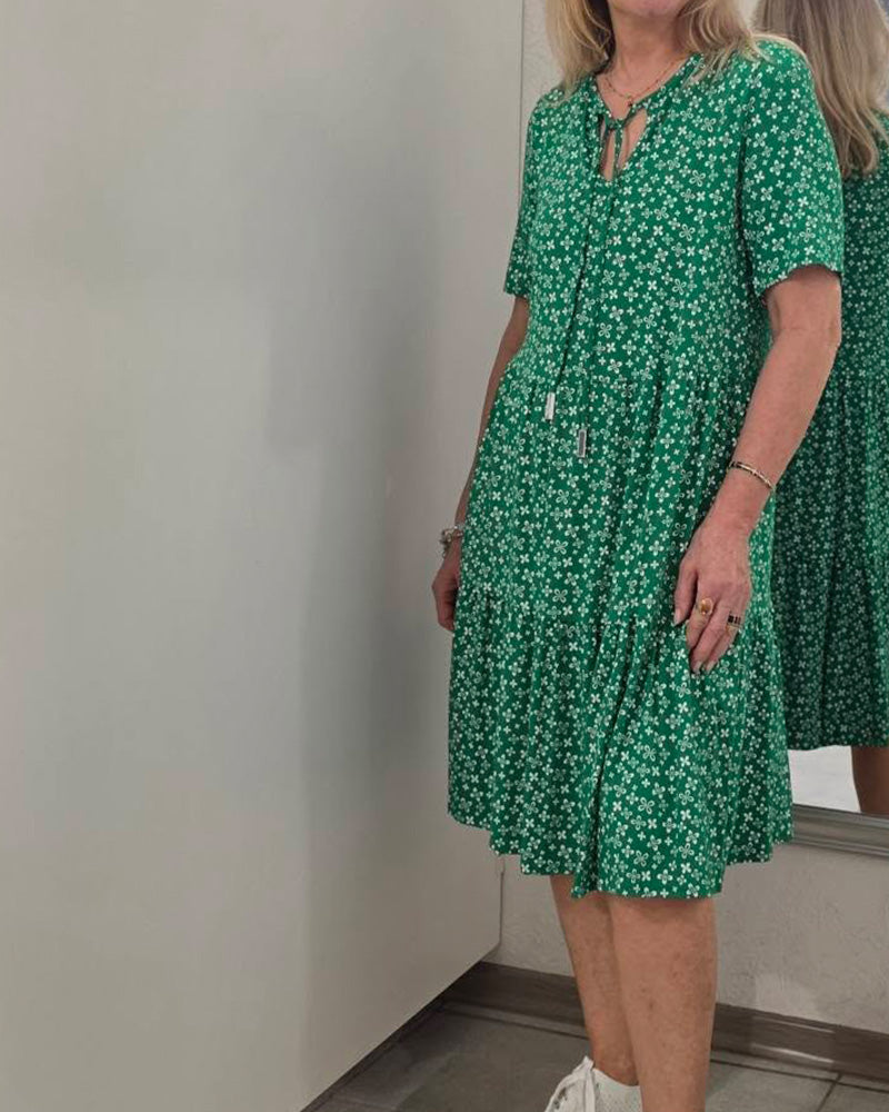 Robe Imprimé Floral Cravate Devant