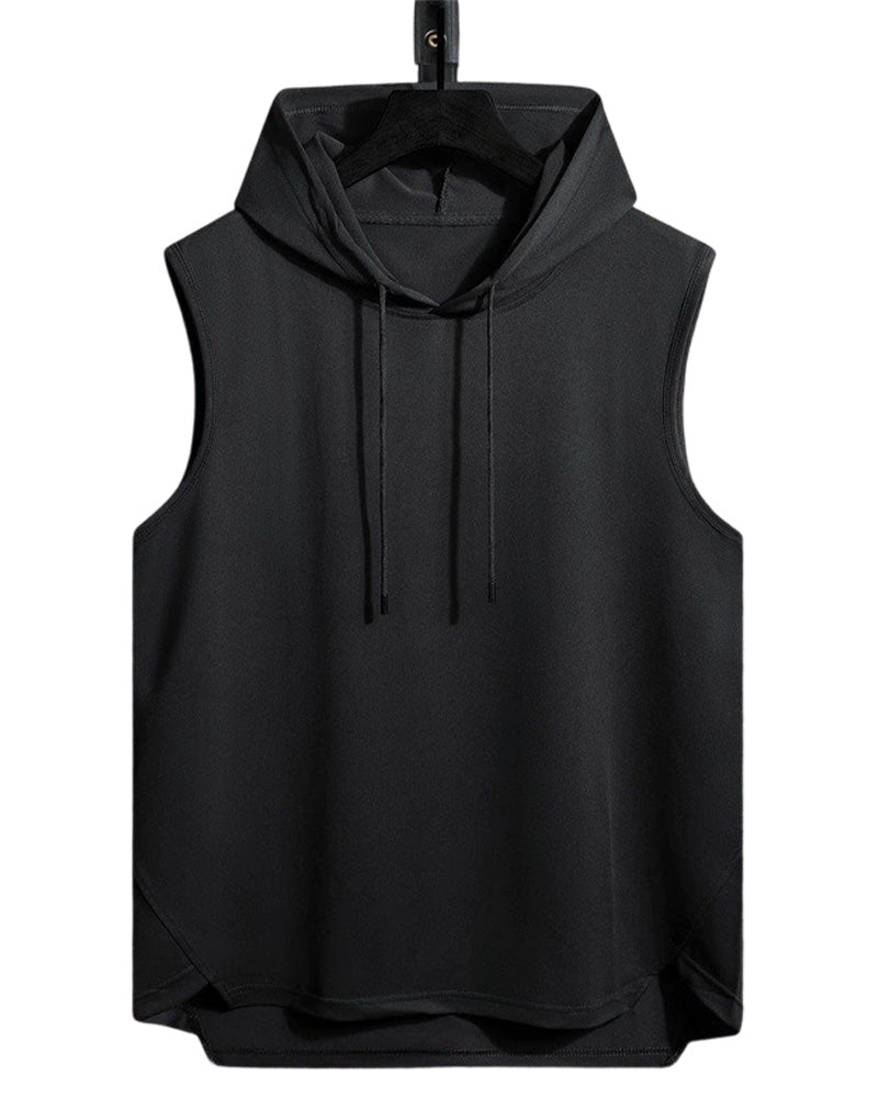 Tank Top Capuche Cordon Sans Manches Sport