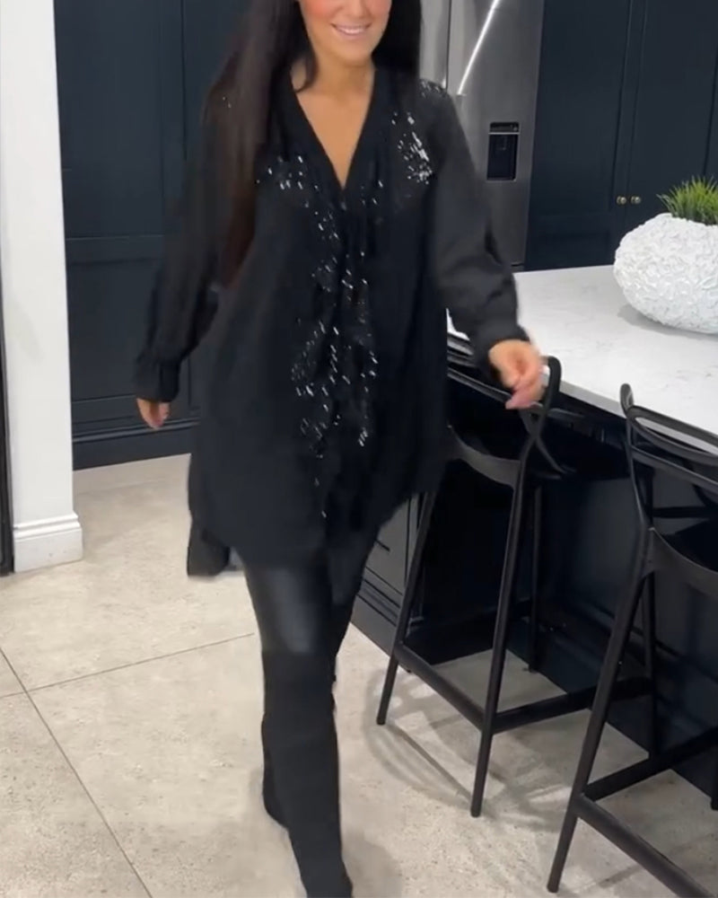 Blouse à volants et style élégant