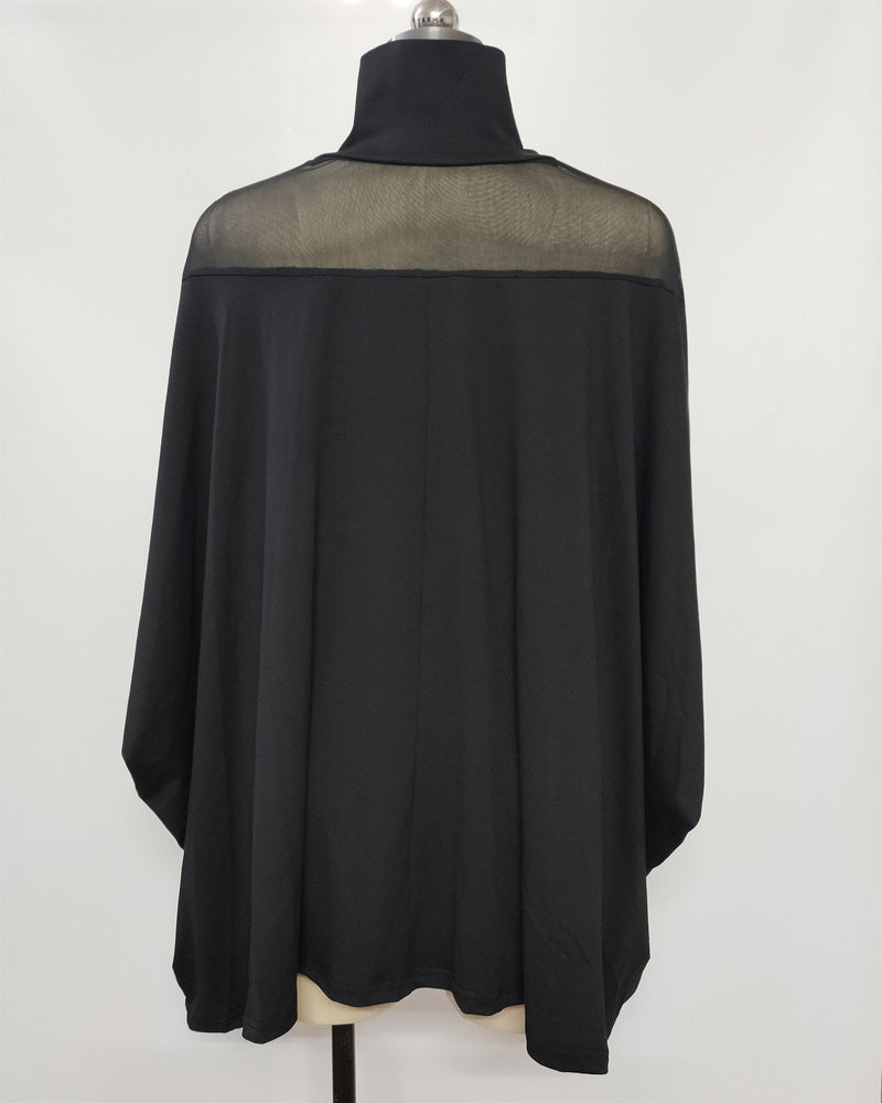 Blouse Transparente Épaules Dégagées Manche Dolman