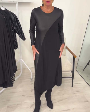 Robe Coupe En Biais Patchwork Longue