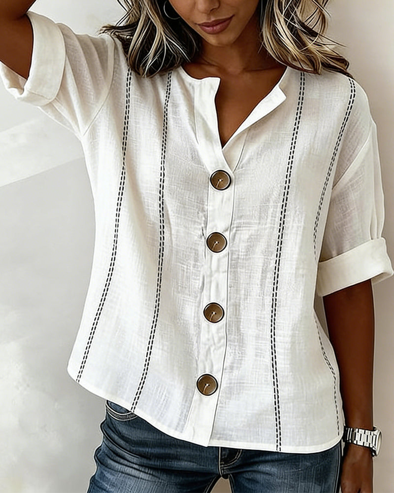 Blouse manches courtes boutonnée
