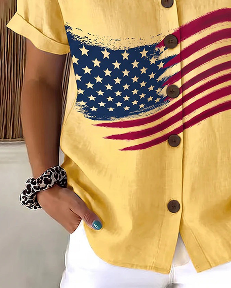 Chemise Imprimée Manches Courtes