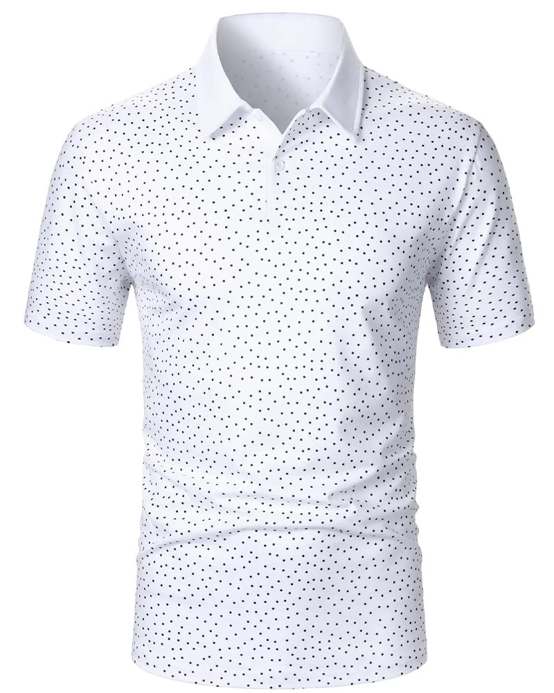 T-Shirt Décontracté À Col Polo Et Petits Pois