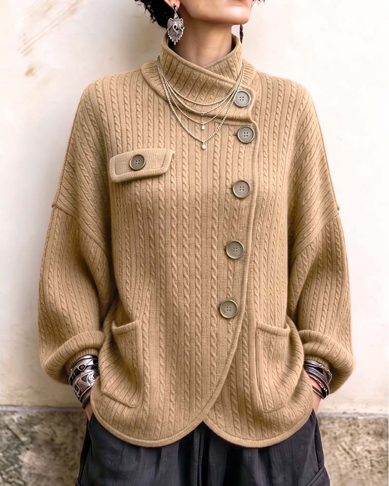 Manteau Simple Boutonnage Fente Ourlet