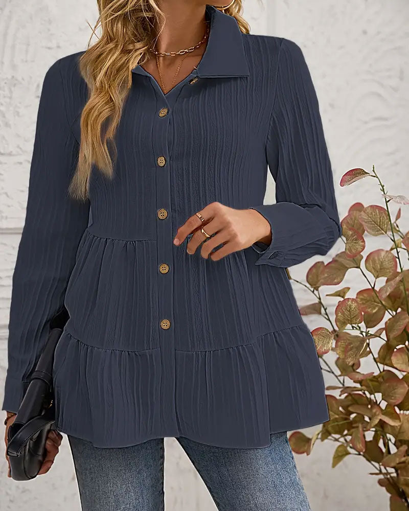 Chemise Élégante À Revers Avec Taille Cintrée