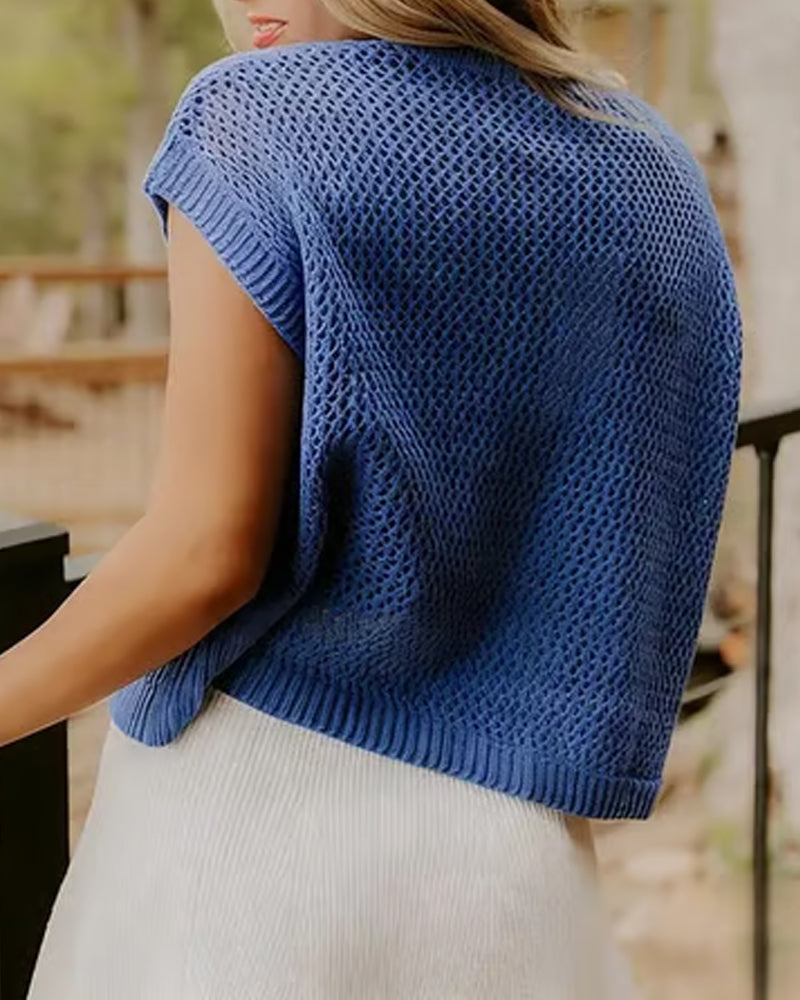 Pullover Motif Drapeau Col Rond