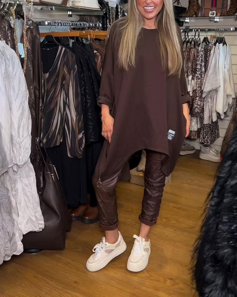 Sweatshirt Avec Caractéristiques Col Rond Et Large